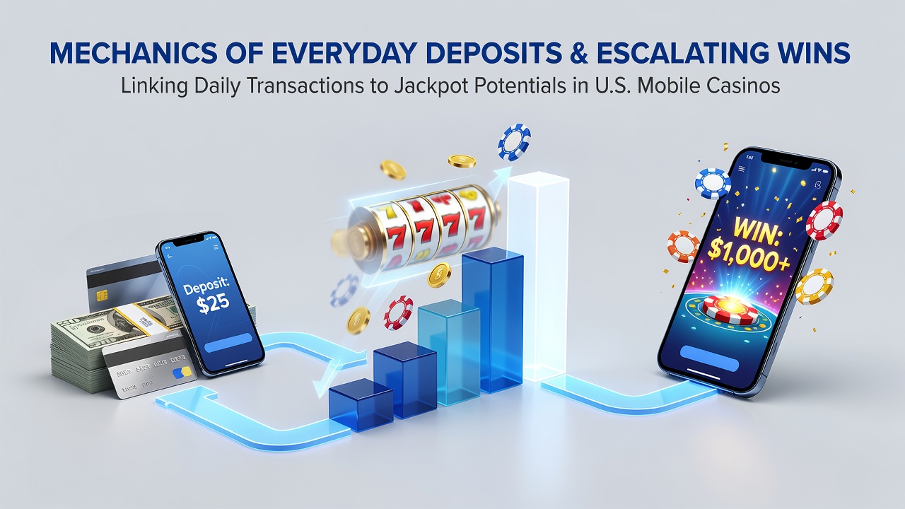 Smartphone screen displaying casino deposit interface with progressive jackpot meter rising