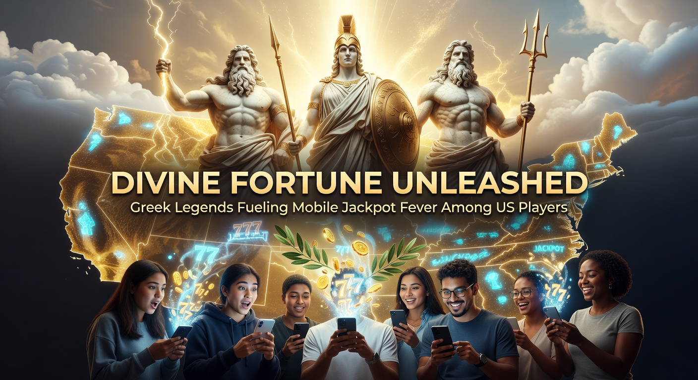 Vibrant screenshot of Divine Fortune Unleashed slot featuring Medusa, Pegasus, and glowing jackpot meters on a mobile screen