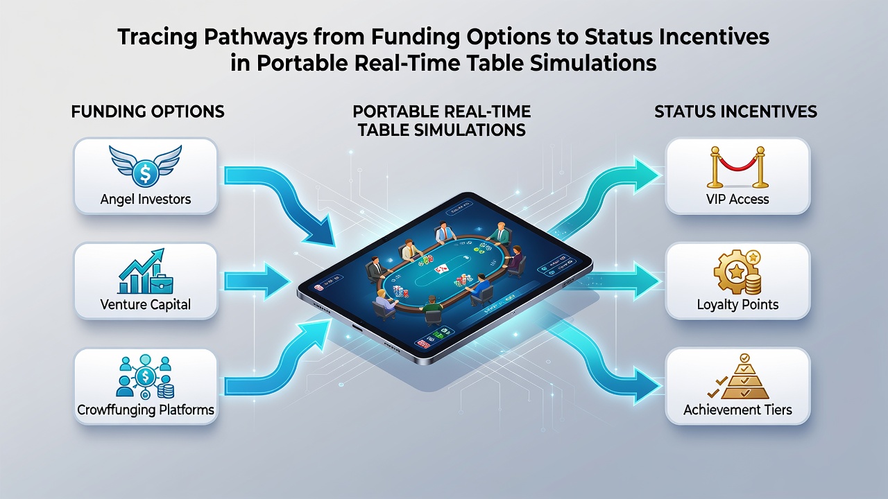 Dashboard view of status incentive tiers linked to funding history in real-time table simulation app